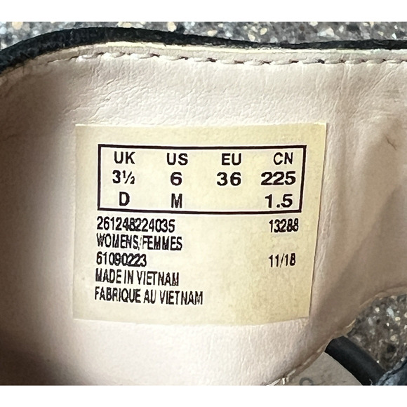 Clarks Womens Size 6 M Black Suede Sling Back Ankle Strap Peep Toe Wedge Sandals - Picture 11 of 11